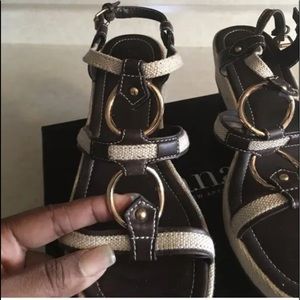 A.n.a womens brown wedge 7 1/2 new no box